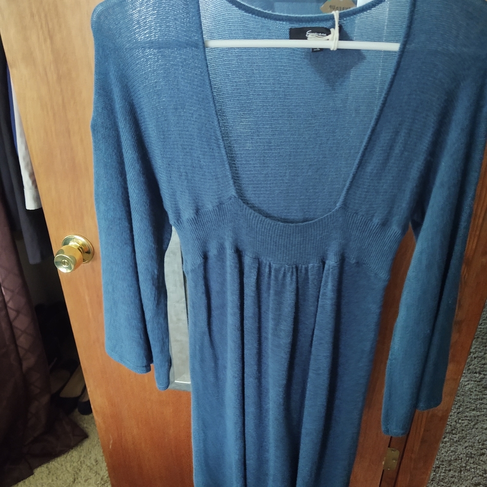 3/4 Bell Sleeve Dark Teal Dress